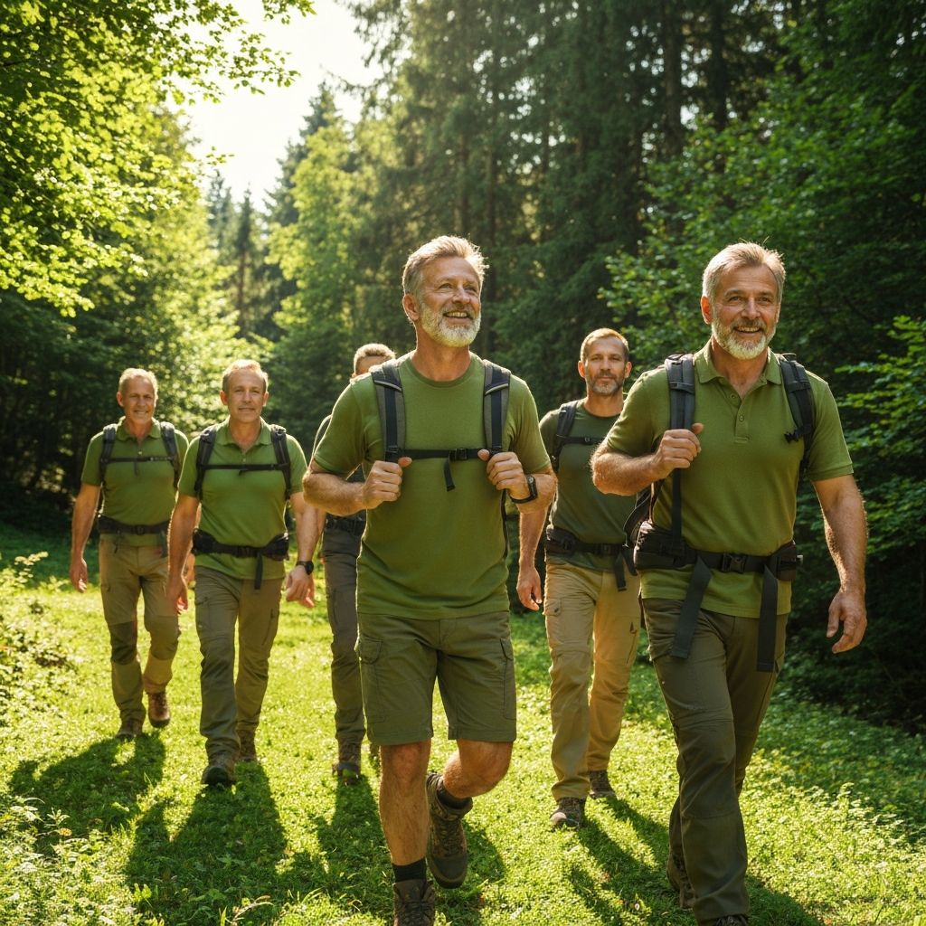 Men enjoying active healthy lifestyle
